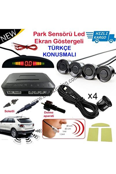 Park Sensörü Led Ekranlı Türkçe Konuşmalı Siyah