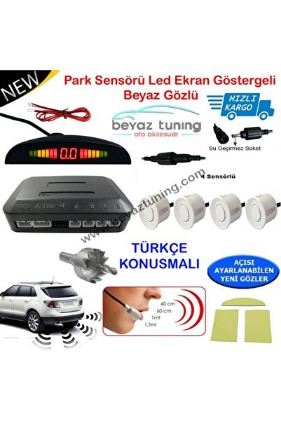 Park Sensörü Led Ekranlı Türkçe Konuşmalı Beyaz