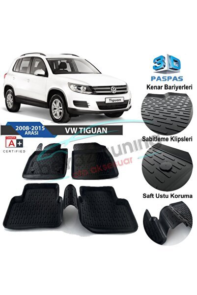 Volkswagen Tiguan Havuzlu 3d Paspas Siyah 2008-2014