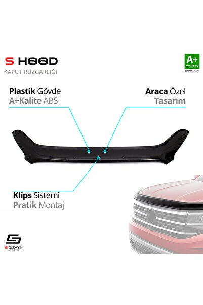 S-dizayn Ford Custom Abs Plastik Kaput Rüzgarlığı 2018-2023 A Kalite