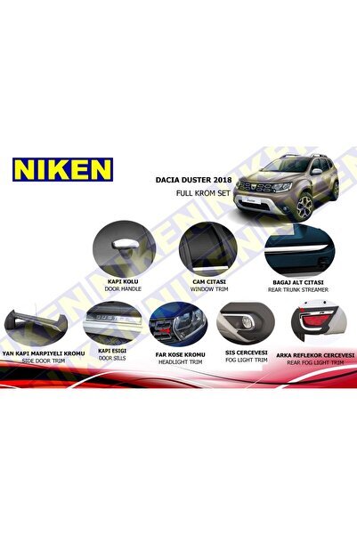Dacia duster krom nikelaj kaplama seti komple 2018+