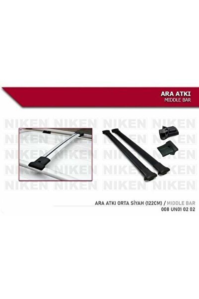 Araç üstü ara atkı bagaj taşıyıcı siyah (yanlardan sıkıştırmalı) alüminyum 122cm uzunluk
