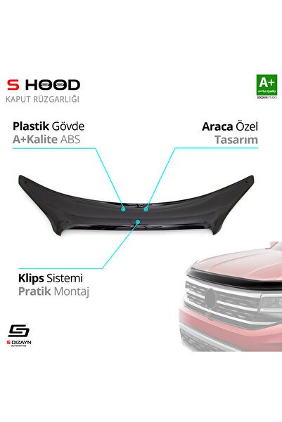 S-Dizayn Fiat Doblo ABS Plastik Kaput Rüzgarlığı 2006-2011 A+Kalite