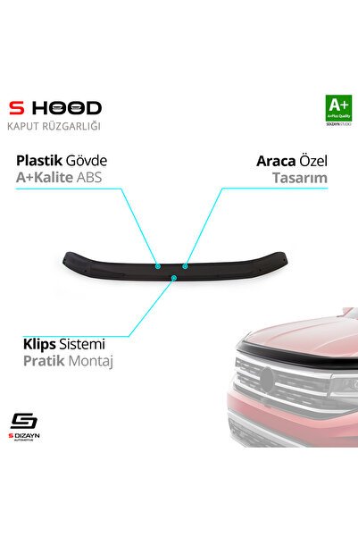 S-Dizayn VW Transporter T6.1 ABS Plastik Kaput Rüzgarlığı 2015 Üzeri A+Kalite