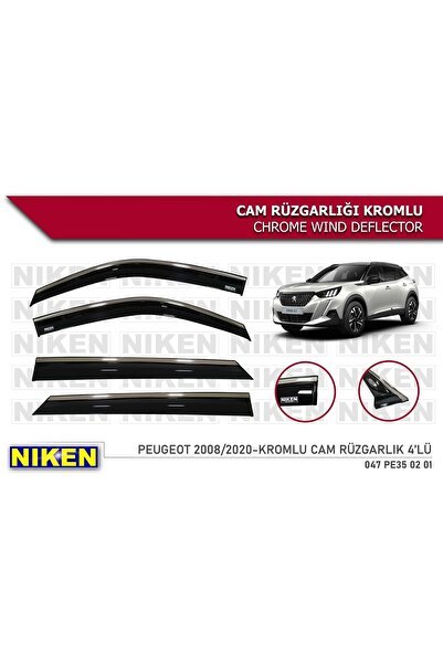 Peugeot 2008 Kromlu Cam Rüzgarlığı 4lü 2020 Üzeri