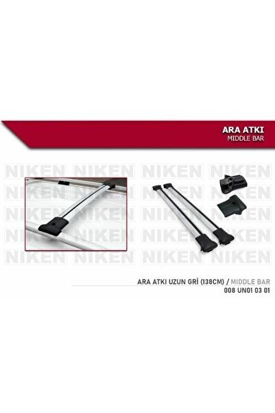 Araç üstü ara atkı bagaj taşıyıcı gri (yanlardan sıkıştırmalı )alüminyum 138cm uzunluk