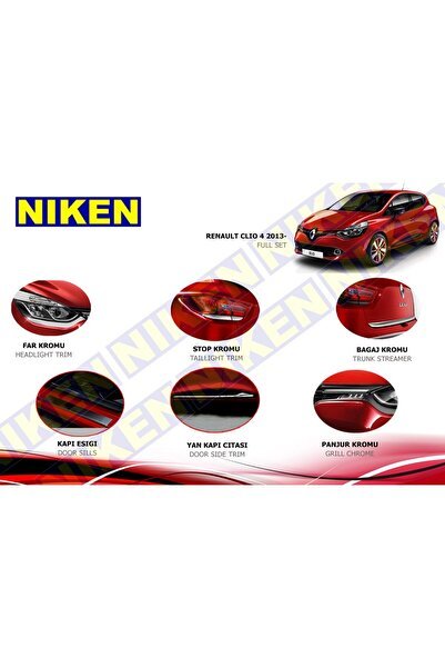 Renault clio 4 komple krom nikelaj kaplama seti 2012+