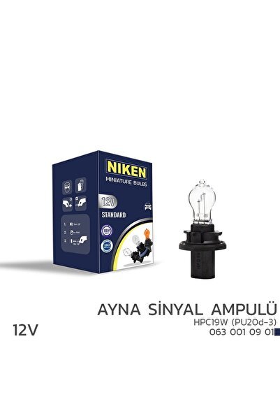 Niken 12V HPC19W Ayna Sinyal Ampulü (PU20d-3) 10’Lu