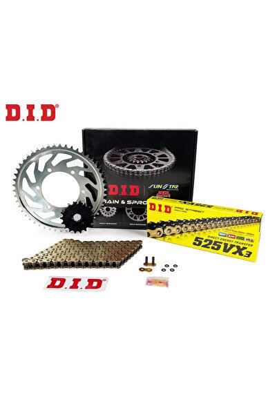 ZİNCİR DİŞLİ SETİ YAMAHA NIKEN GT 900cc ZİNCİR: DID-525VX3 Gold-114 ÖN DİŞLİ: SUNSTAR 16T ARKA DİŞLİ