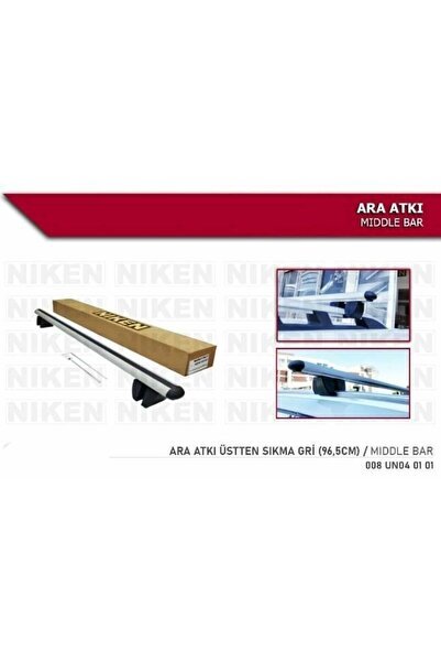 Araç üstü ara atkı tavan barı bagaj taşıyıcı-gri(üstten sıkıştırmalı model)alüminyum 96,5 cm