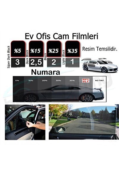 Cam Filmi Amerikan Çizilmez 75 Cm X 60 Mt. Dark Black