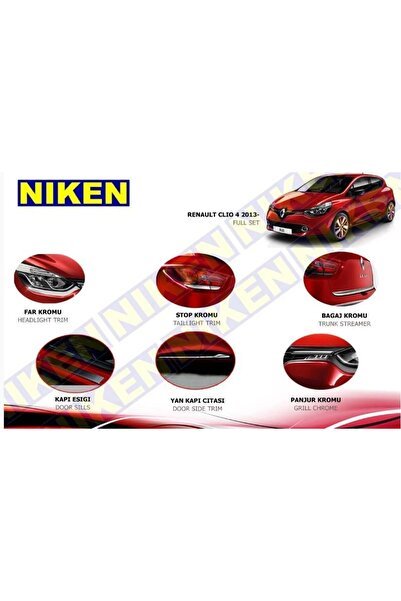 Renault Clio 4 Full Krom Seti Komple Nikelaj Kaplama