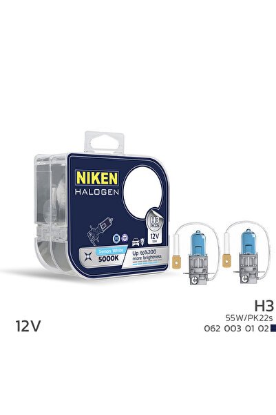 12V H1, H3. H4. H7. H11  55W BEYAZ IŞIK HALOJEN AMPUL P14.5s 5000K