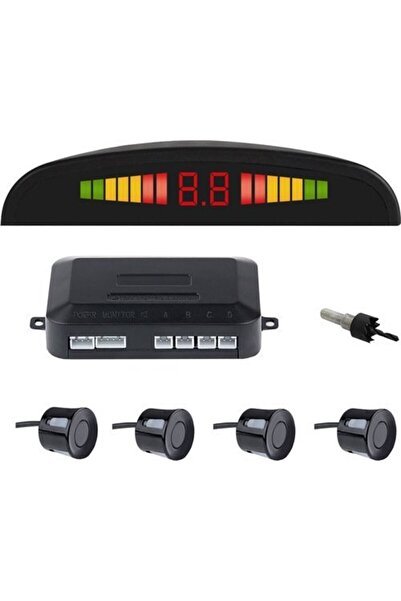 Araç Geri Park Sensörü Led Ekranlı Bip Sesli 12volt. 22mm. Siyah