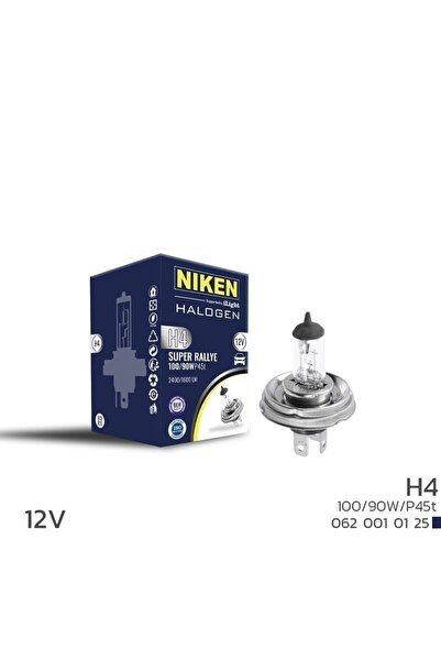 Niken 12V H4 100W/90W Halojen Ampul P45T (Tablalı)