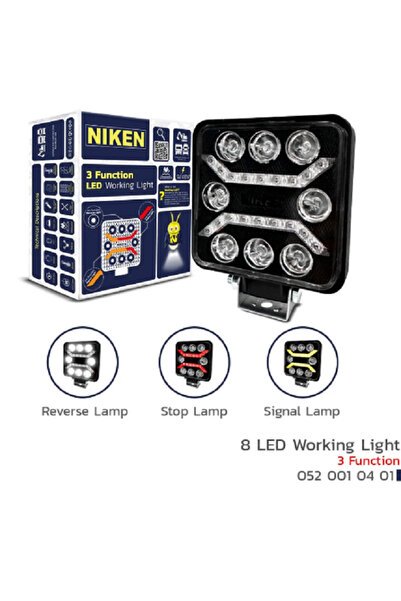 Çalışma Lambası NİKEN Pro 8 Led 3 Fonksıyonlu Kare