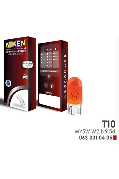 T10 Amber Wy5w Park Ampulu( -10 Adet-) W2.1x9.5d Amb(12v)