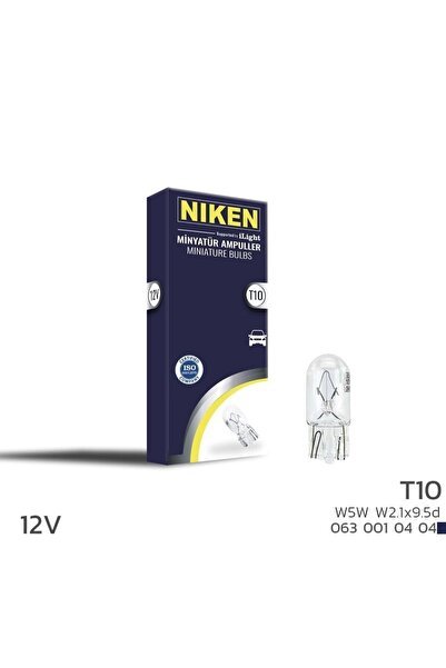 Niken 12V T10 Park Ampulü (W5W)W2.1X9.5D 10 LU