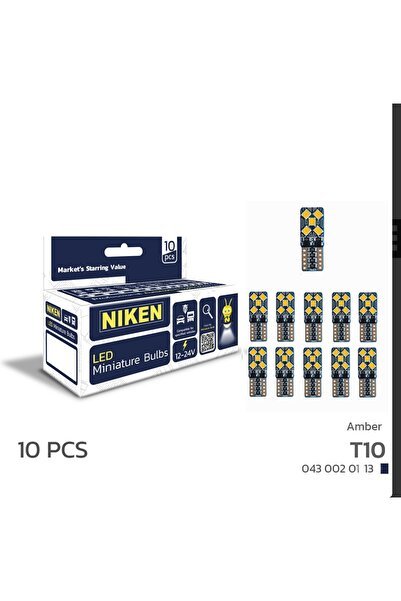 Niken 10 Adet Turuncu T10 Park plaka tavan ampülü 12 volt