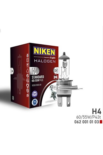 Nıken H4 Uzun-kısa (1 Adet ) 60w/55w Halojen Ampul P43t