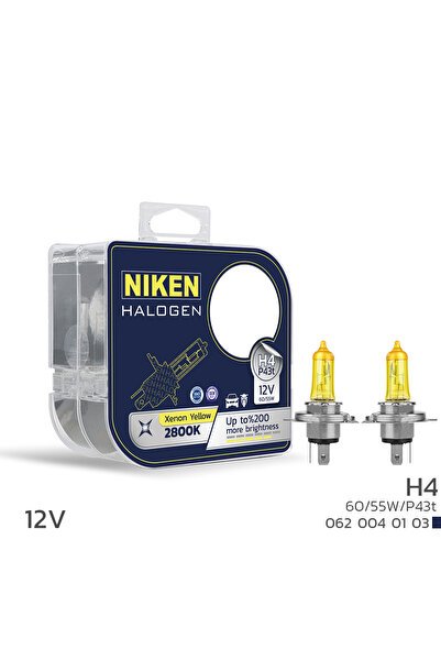 12V H4 60/55W SARI IŞIK AMPUL P43t 2800K 1 TAKIM 2 ADET