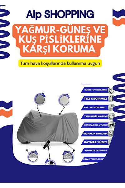 Yamaha Niken Gt Arka Çanta Uyumlu (bağlant,kilit Uyumlu) 4 Mevsim Koruma Gri