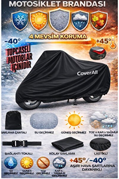 Yamaha Niken GT Arka Çanta Uyumlu Motosiklet Brandası, Motor Örtüsü-SİYAH