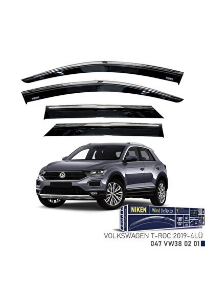 Niken Volkswagen Uyumlu T-Roc -2019 Kromlu Cam Rüzgarlığı 4Lü Parça