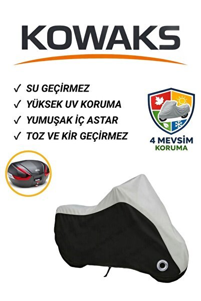 Yamaha Niken GT Arka Çanta Uyumlu Motosiklet Brandası, Motor Brandası, Siyah-Gri