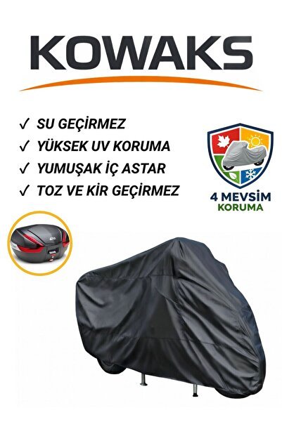 Yamaha Niken Arka Çanta Uyumlu, Motosiklet Brandası, Motor Brandası, Siyah