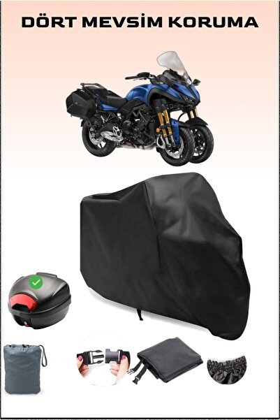 Siyah Yamaha Niken Gt Arka Çanta Uyumlu Motosiklet Branda Su Geçirmez Dayanıklı Kumaş