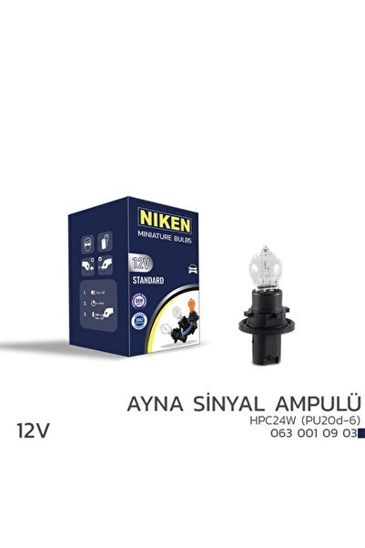 12V HPC24W AYNA SİNYAL AMPULÜ PU20d-6 10LU