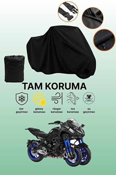 Siyah Arka Çanta ve Kilit Uyumsuz Yamaha Niken Uyumlu Motosiklet Brandası