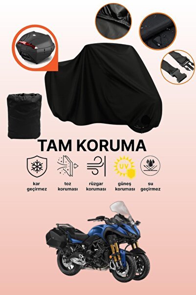 Siyah Arka Çanta ile Uyumlu Yamaha Niken GT Uyumlu Motosiklet Brandası