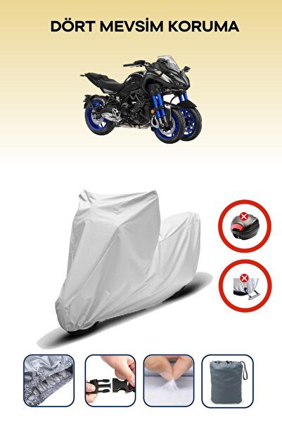 Gri Arka Çanta Kilit Uyumsuz Yamaha Niken Uyumlu Motosiklet Brandası, 4Mevsim