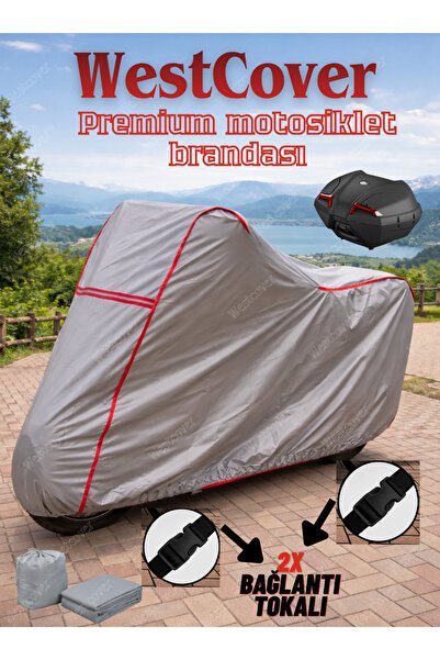 Yamaha Niken Topcase Uyumlu (Kırmızı-Dikişli) Reflektörlü Motosiklet Brandası