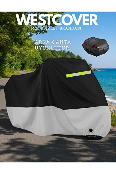 Yamaha Niken GT Arka Çanta Uyumlu (GRİ-SİYAH REFLEKTÖRLÜ) 4 Mevsim Motosiklet Brandası Örtüsü