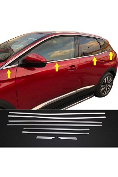 Peugeot 3008 Cam Çıtası Kromu Nikelajı 2016 Sonrası 8 Parça