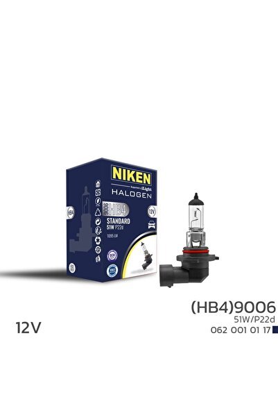 Niken 12V 9006 (HB4) 51W Halojen Ampul P22D