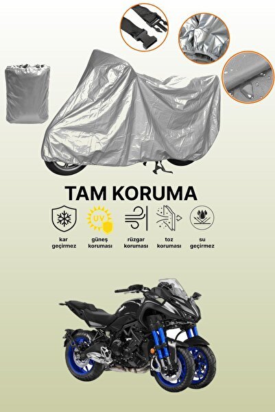 Gri Arka Çanta ve Kilit Uyumsuz Yamaha Niken Uyumlu Motosiklet Brandası