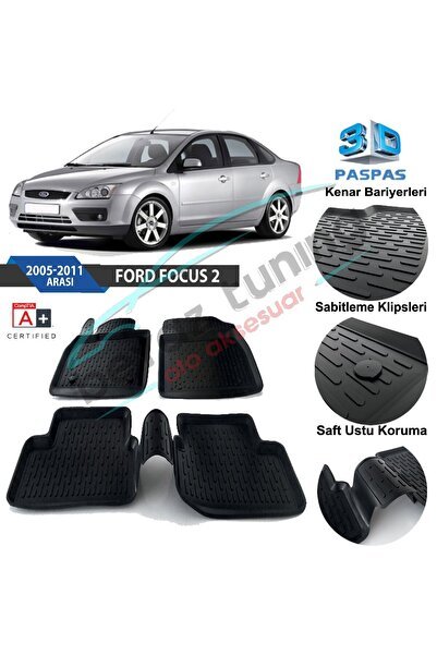Ford Focus 2 Havuzlu 3d Paspas Siyah 2005-2011