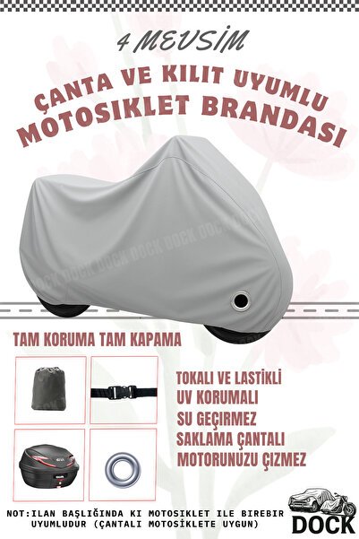 YAMAHA NIKEN GT ÇANTA VE KİLİT UYUMLU GRİ MOTOSİKLET BRANDASI(4 MEVSİM)