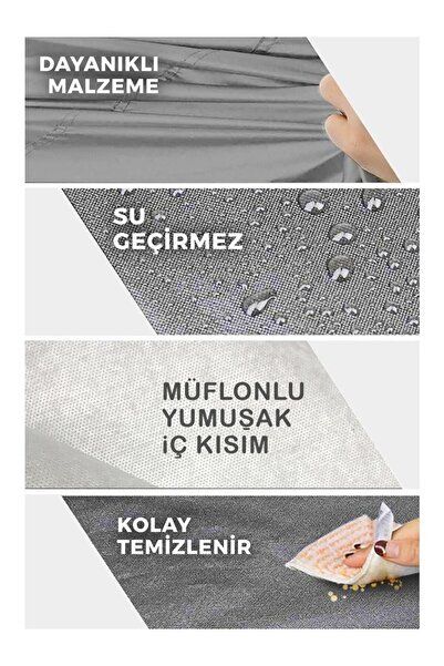 Yamaha Niken GT İçin ARKA ÇANTA Uyumlu Motosiklet Brandası (Gri Renk)