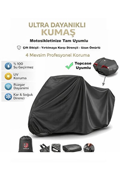 Yamaha Niken GT İçin ARKA ÇANTA Uyumlu Motosiklet Brandası (Siyah Renk)