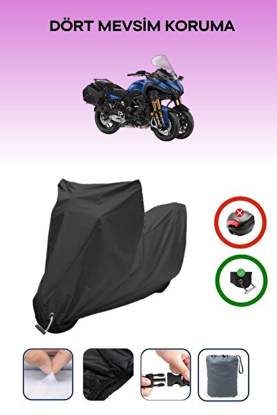 Siyah Kilit Uyumlu Yamaha Niken GT Uyumlu Motosiklet Brandası Su Geçirmez