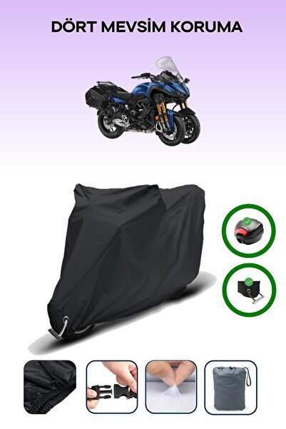 Siyah Arka Çanta ve Kilit Uyumlu Yamaha Niken GT Uyumlu Motor Brandası