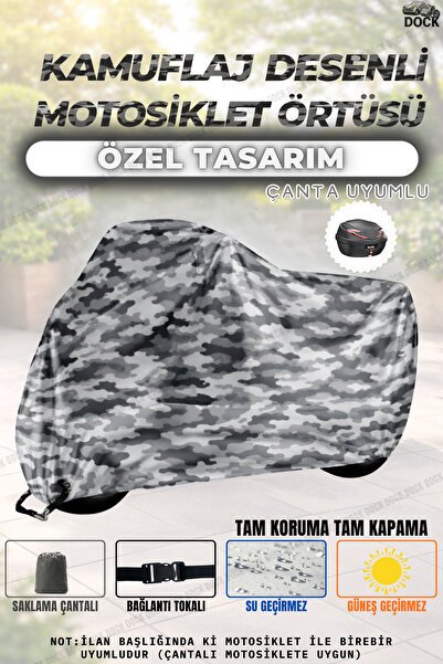 KAMUFLAJ DESENLİ Yamaha Niken KİLİT VE ÇANTA UYUMLU MOTOSİKLET BRANDASI(TAM KORUMA)