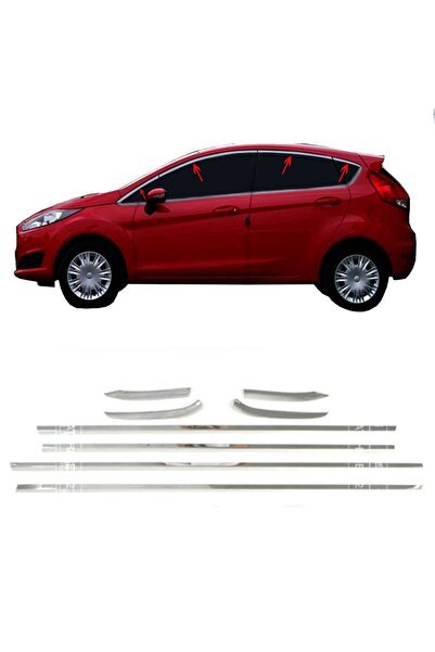 Ford Fiesta Cam Çıtası Çerçevesi Kromu Nikelajı Komple Set 2009-2017