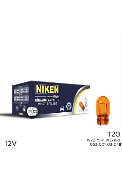 NIKEN 12V T20 AMPUL WY21/5W AMBER W3X16d 10LU