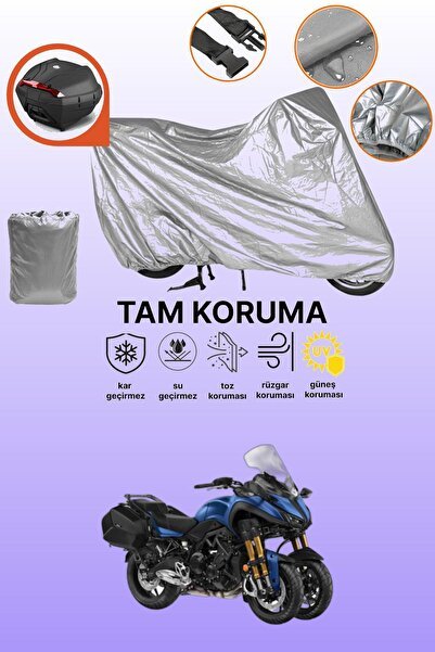 Gri Arka Çanta Uyumlu Yamaha Niken GT Uyumlu Motor Brandası, Koruyucu Örtü